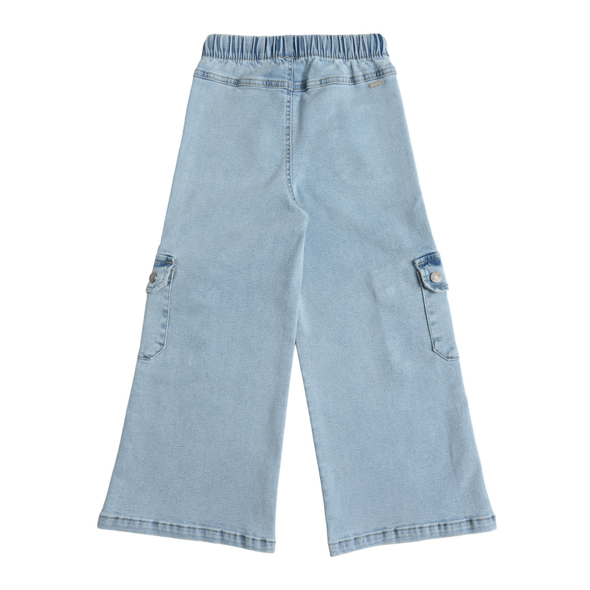 Jeans Mezclilla Palazzo Cargo Celeste Niña