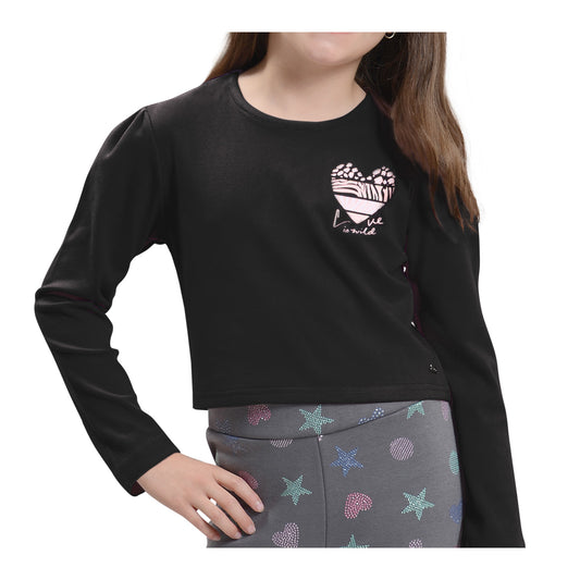 Polera Manga Larga Afranelada Niña