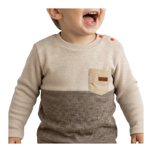Polera Manga Larga Interior Frisado Bebé Niño