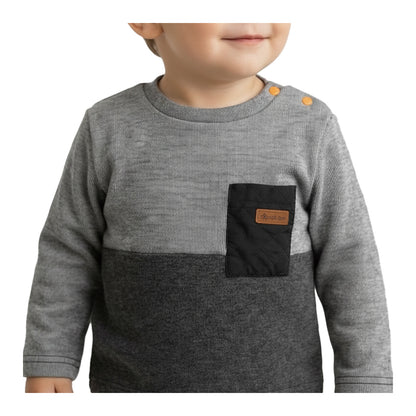Polera Manga Larga Interior Frisado Bebé Niño