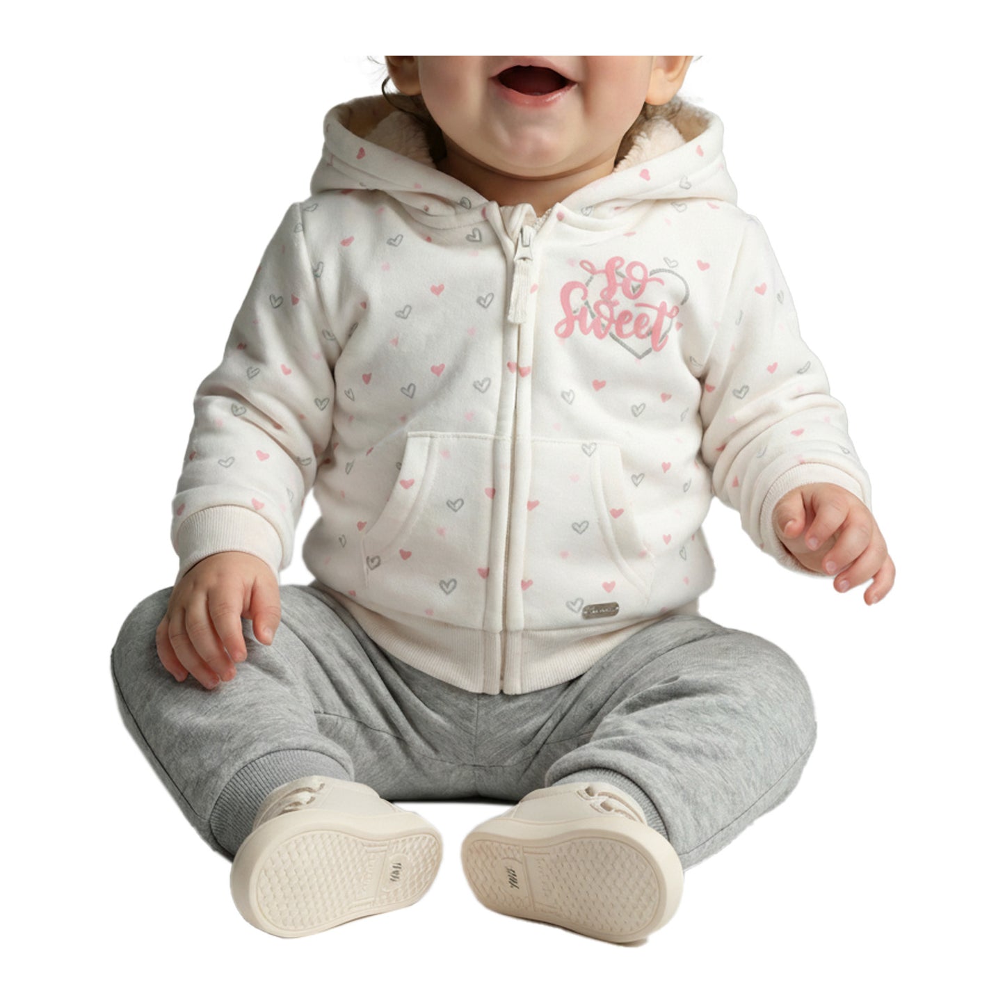 Conjunto Polerón y Pantalón Buzo Franela Bebé Niña