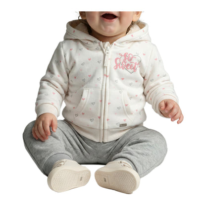 Conjunto Polerón y Pantalón Buzo Franela Bebé Niña