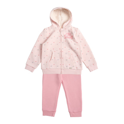 Conjunto Polerón y Pantalón Buzo Franela Bebé Niña