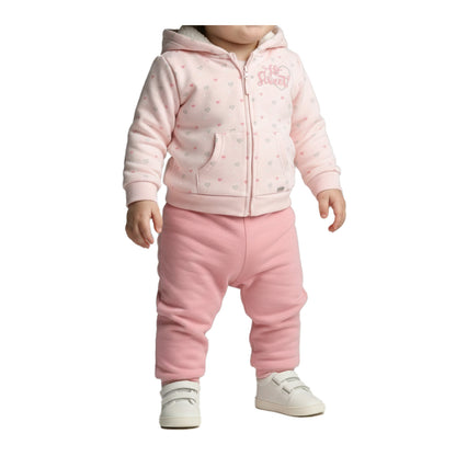 Conjunto Polerón y Pantalón Buzo Franela Bebé Niña