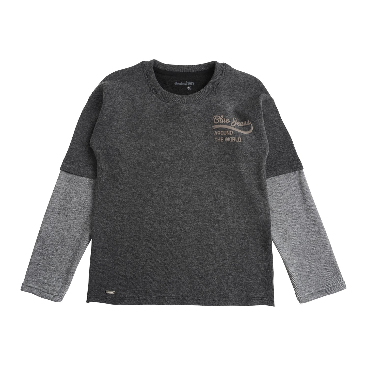 Polera Manga Larga Interior Frisado Niño