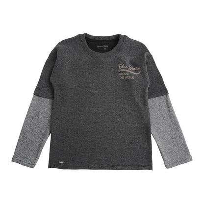 Polera Manga Larga Interior Frisado Niño