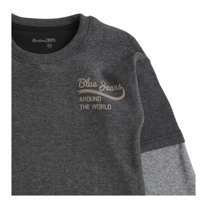 Polera Manga Larga Interior Frisado Niño