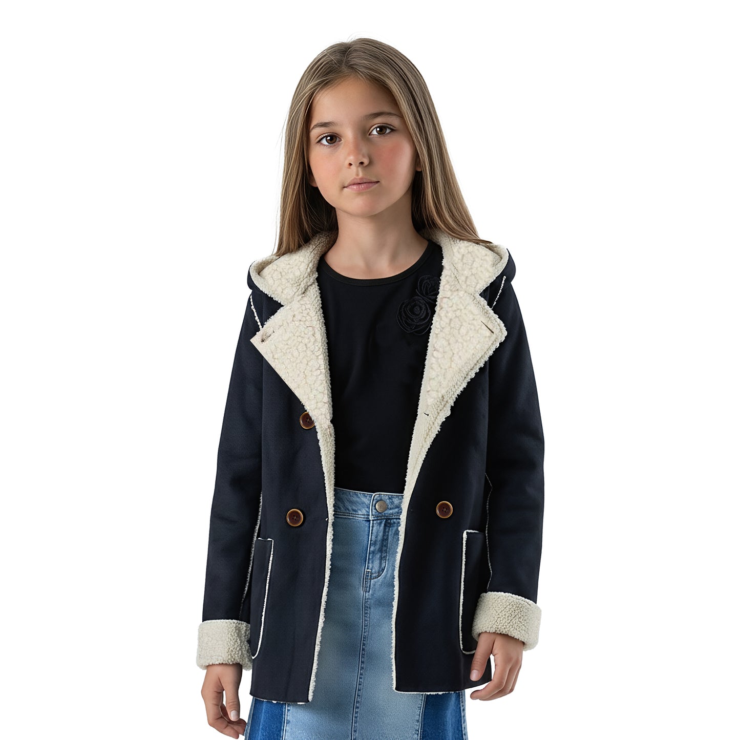 Chaqueta Tipo Gamuza Interior Chiporro Reversible Niña
