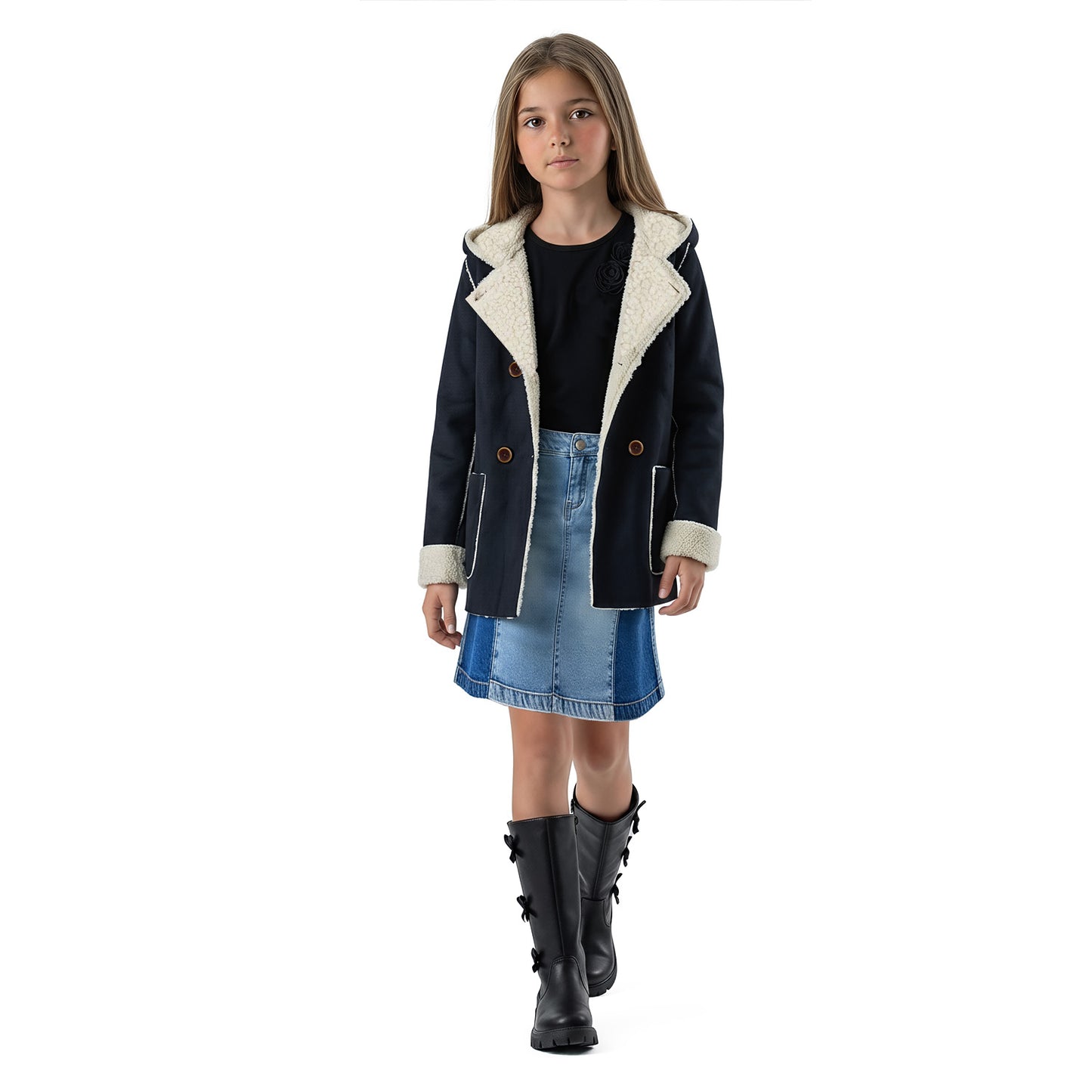 Chaqueta Tipo Gamuza Interior Chiporro Reversible Niña
