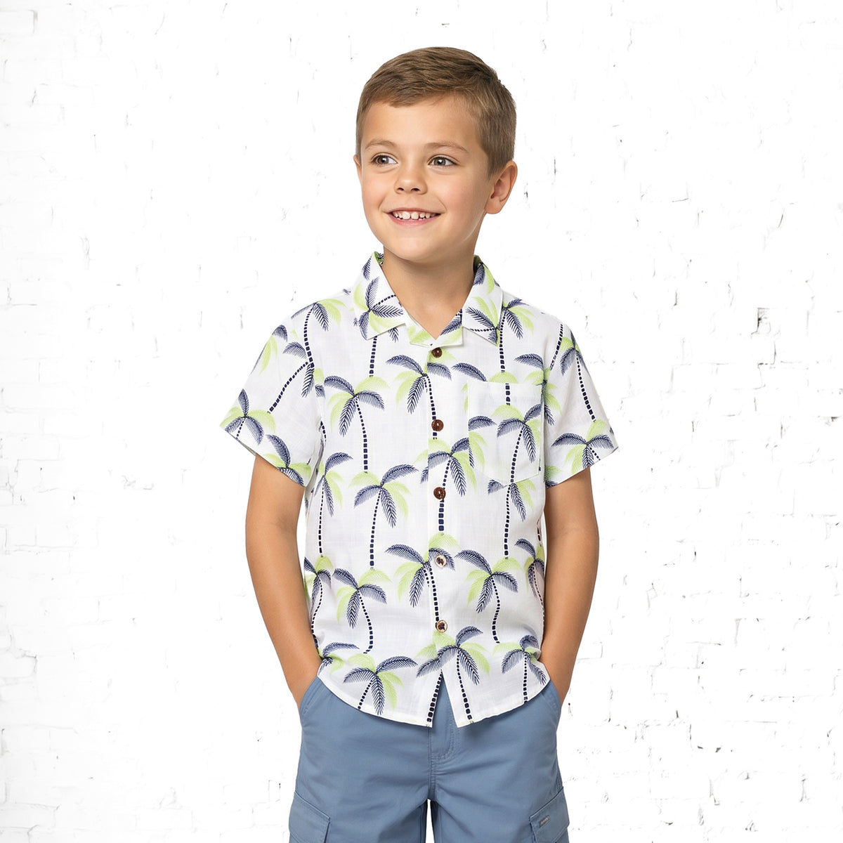 Camisa Tela Azul Niño