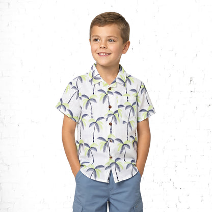 Camisa Tela Azul Niño