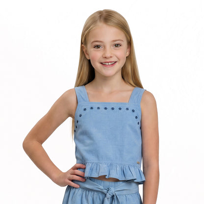 Peto Mezclilla Liviana Celeste Niña