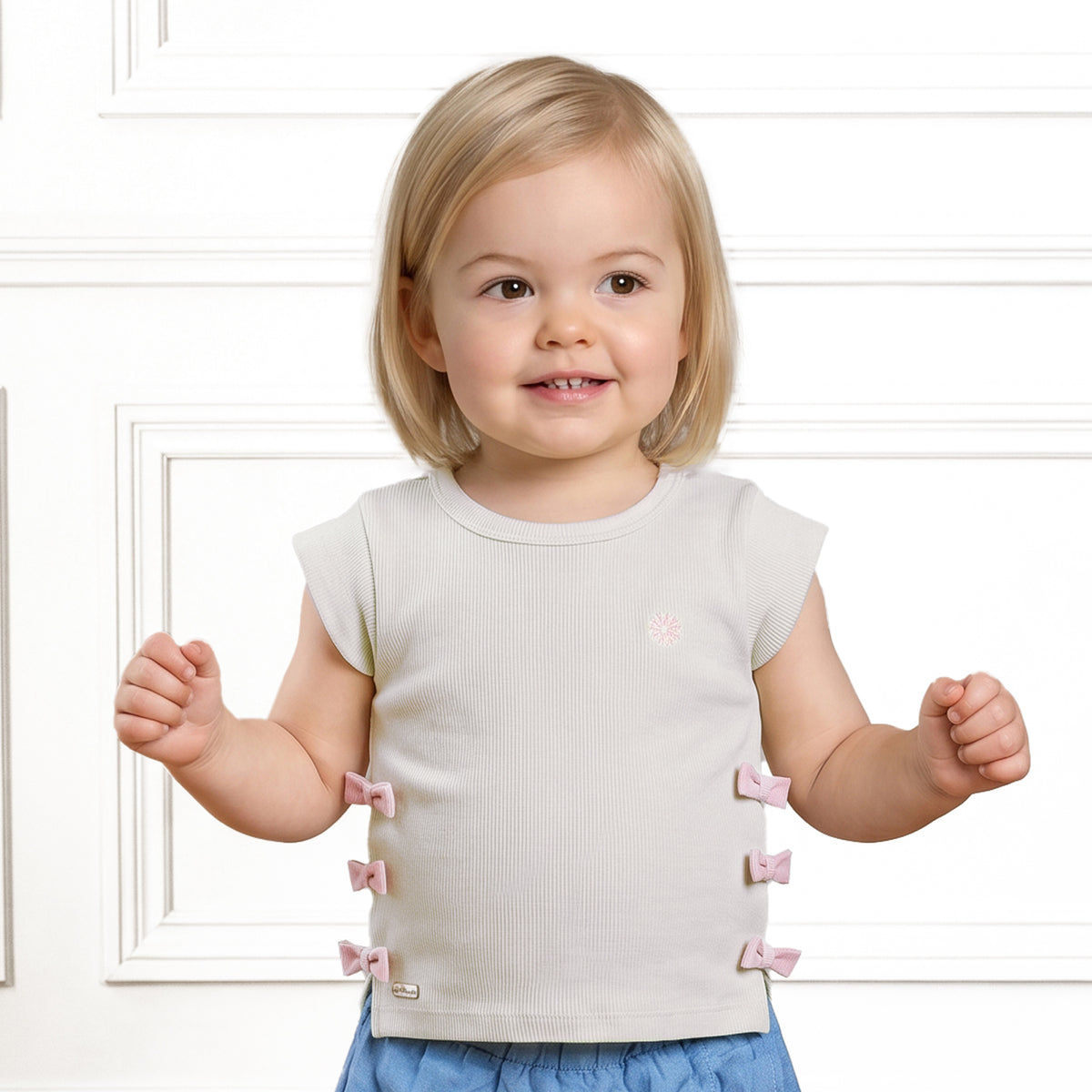Polera Blanca Bebé Niña