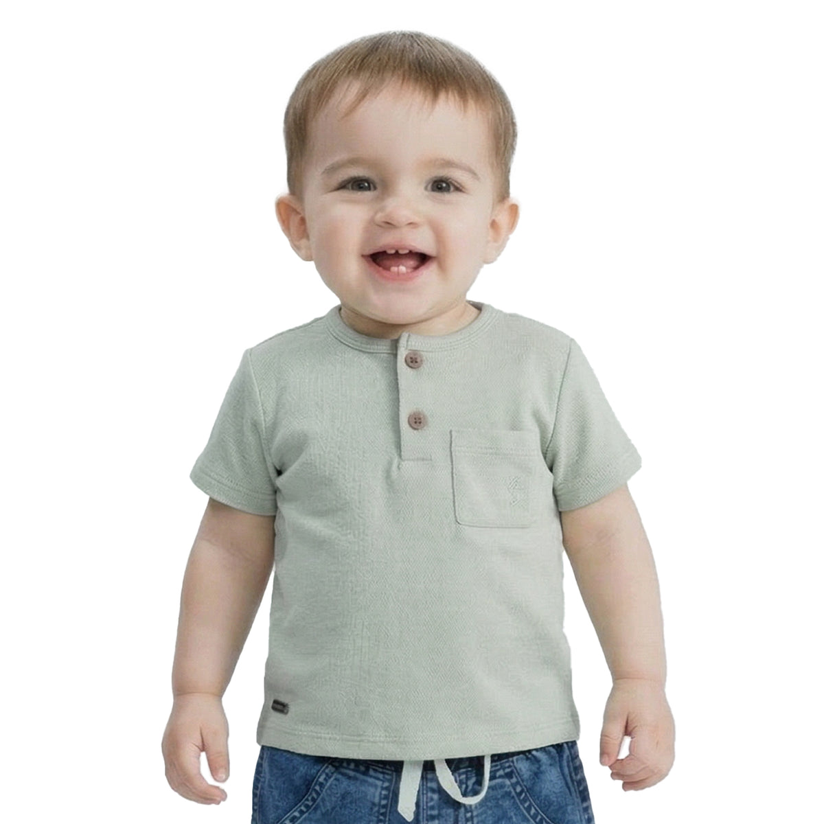 Polera Botones Verde Bebé Niño