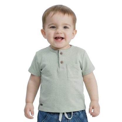 Polera Botones Verde Bebé Niño