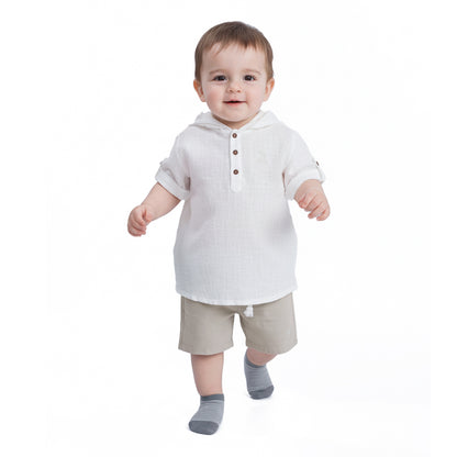 Camisa Lino Blanca Bebé Niño