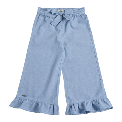 Pantalón Mezclilla Liviana Palazzo Bebé Niña
