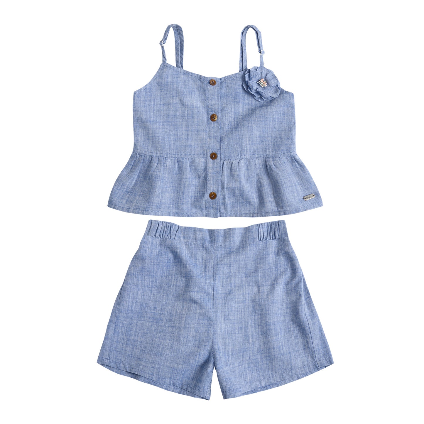 Conjunto Tela Polera y Short Niña