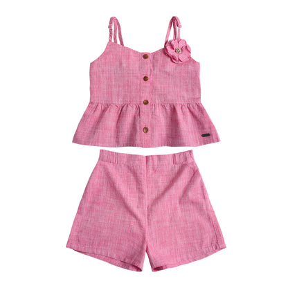Conjunto Tela Polera y Short Niña