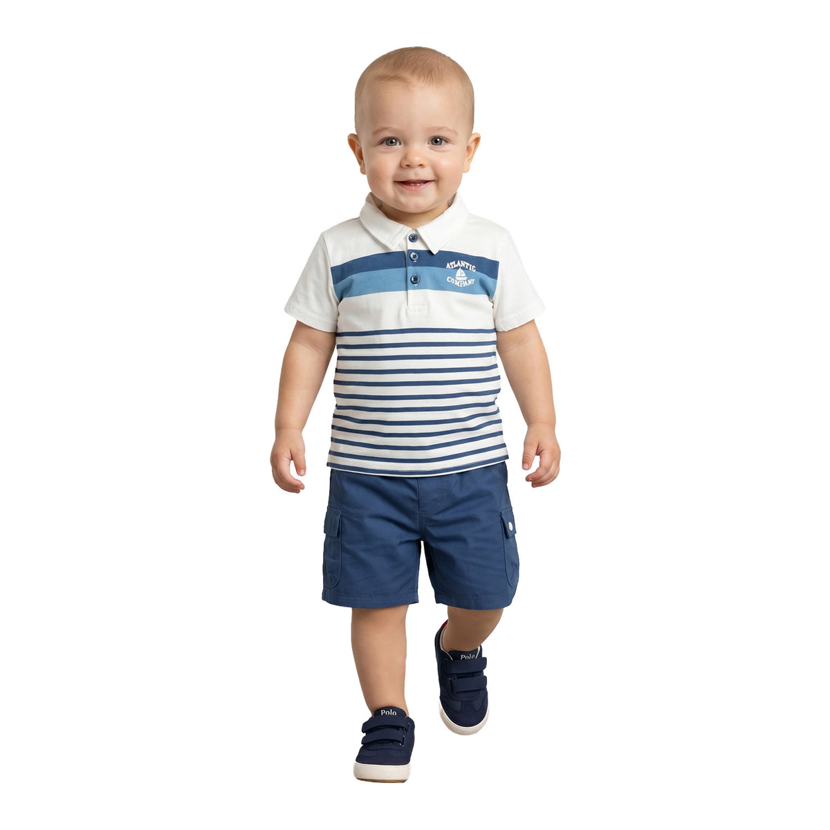 Conjunto Polera y Bermuda Gabardina Bebé Niño