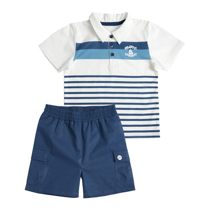 Conjunto Polera y Bermuda Gabardina Bebé Niño