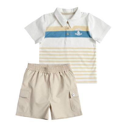 Conjunto Polera y Bermuda Gabardina Bebé Niño
