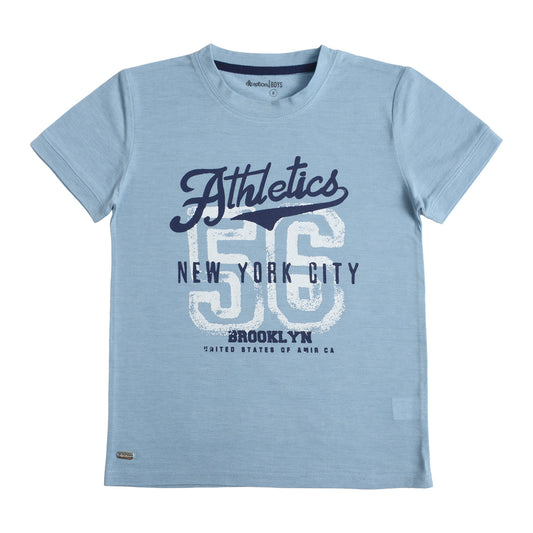 Polera Manga Corta Niño Celeste