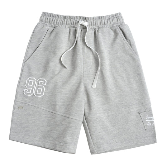Bermuda Buzo Tela Verano Gris Melangue Niño