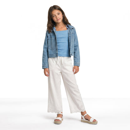 Chaqueta Mezclilla Brillitos Celeste Niña