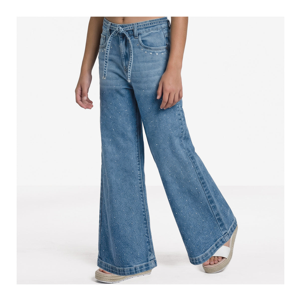 Jeans Mezclilla Palazzo Celeste Niña