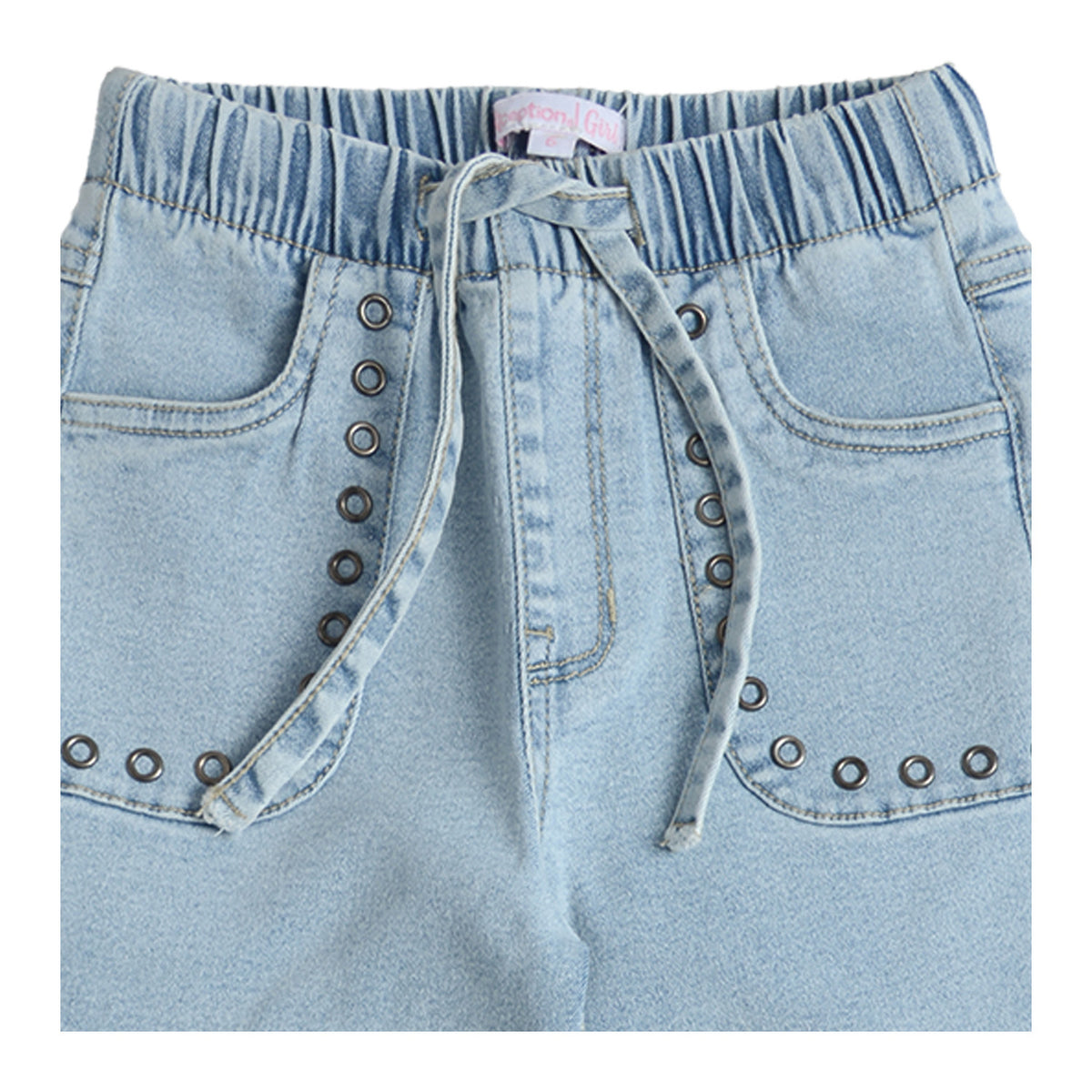 Jeans Mezclilla Palazzo Cargo Celeste Niña
