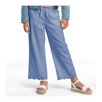 Pantalón Algodón Palazzo Azul Niña