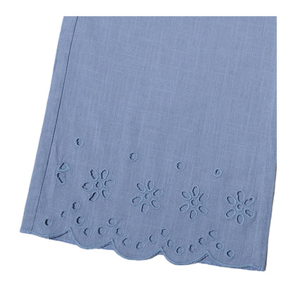 Pantalón Algodón Palazzo Azul Niña