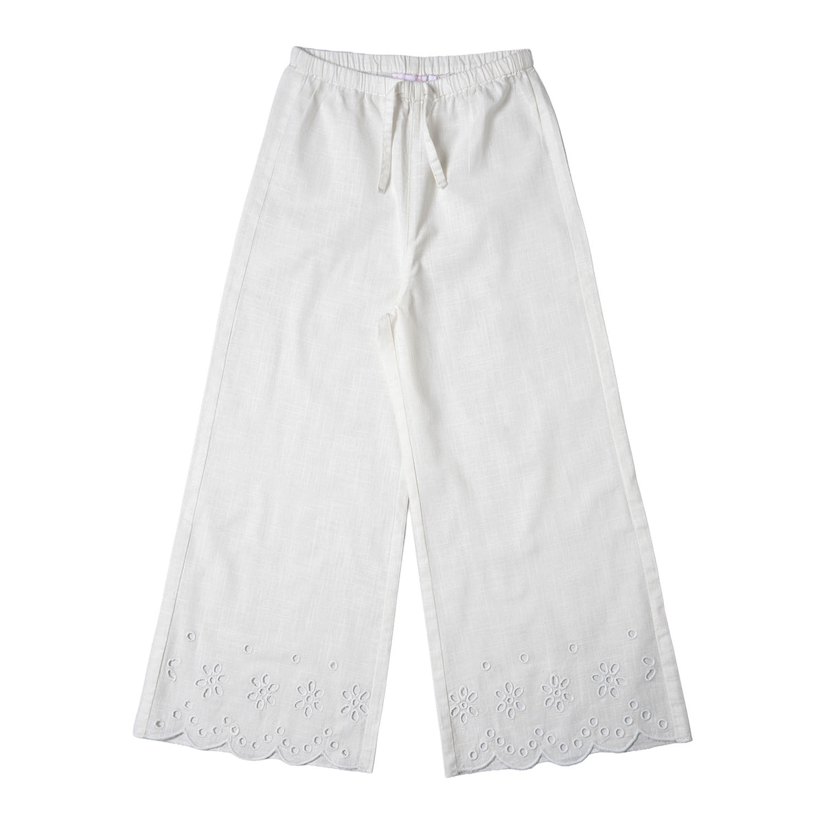Pantalón Algodón Palazzo Blanco Niña