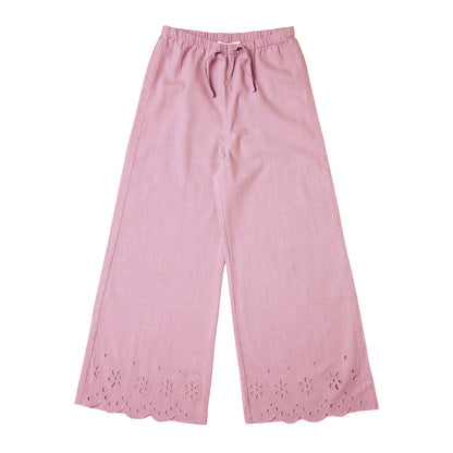 Pantalón Algodón Palazzo Rosado Niña