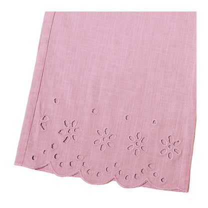 Pantalón Algodón Palazzo Rosado Niña