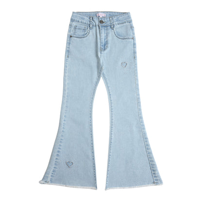 Jeans Mezclilla Flare Celeste Niña