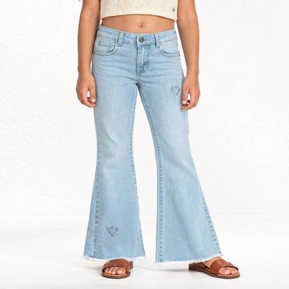Jeans Mezclilla Flare Celeste Niña