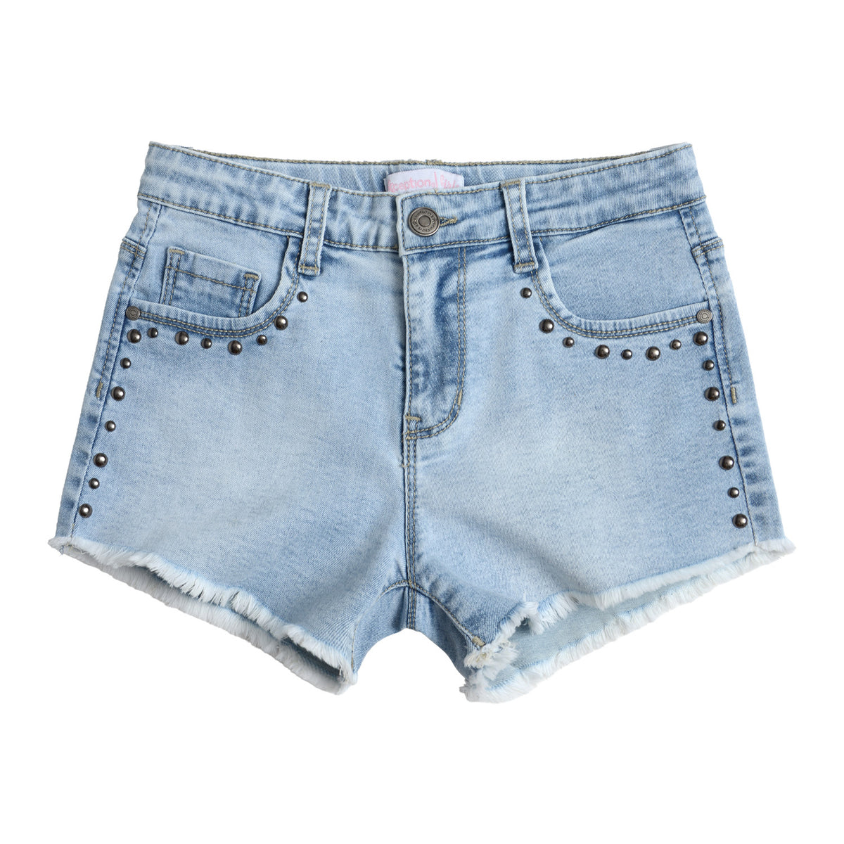 Short Mezclilla Tachas Celeste Niña