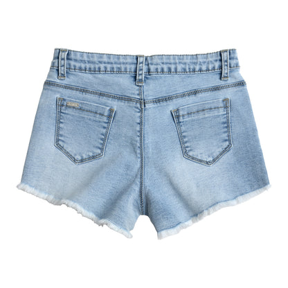 Short Mezclilla Tachas Celeste Niña