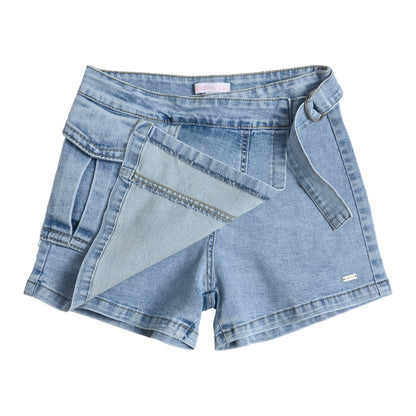 Falda Short Mezclilla Celeste Niña